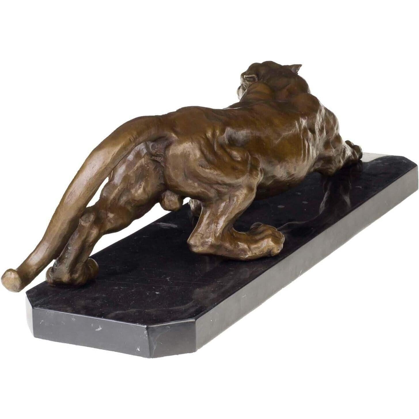 Bronze Sculpture of a Crouching Panther | Animal Sculptures