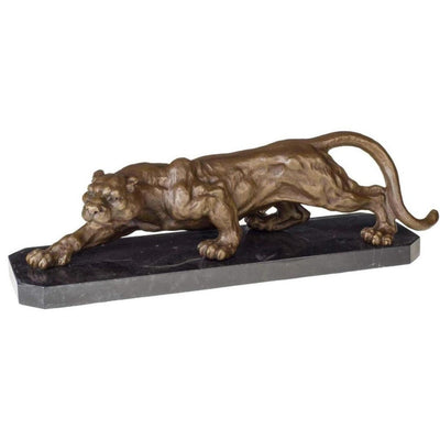 Bronze Sculpture of a Crouching Panther | Animal Sculptures