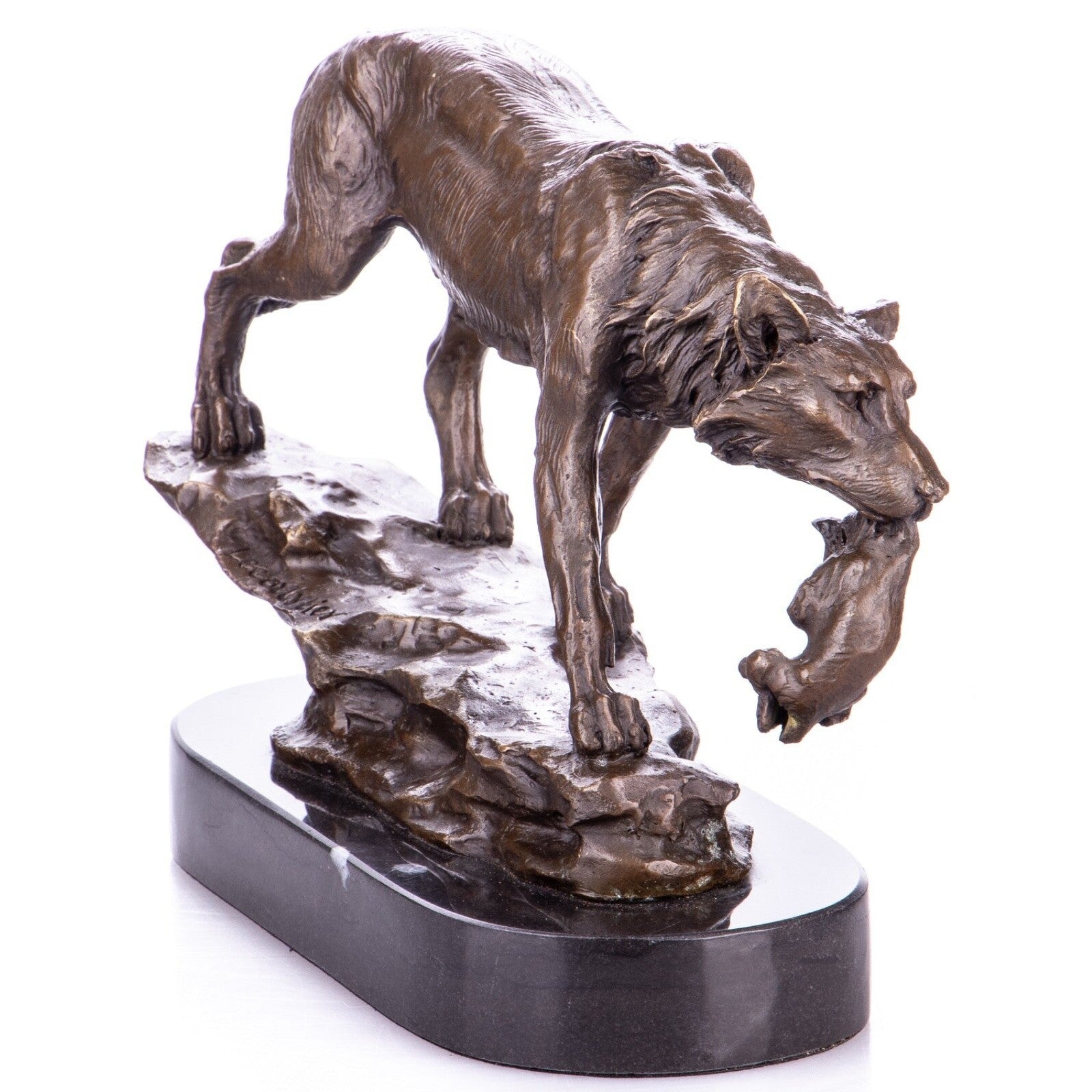 Bronze Sculpture of a Hunting Wolf | Animal Sculptures | Home Decor