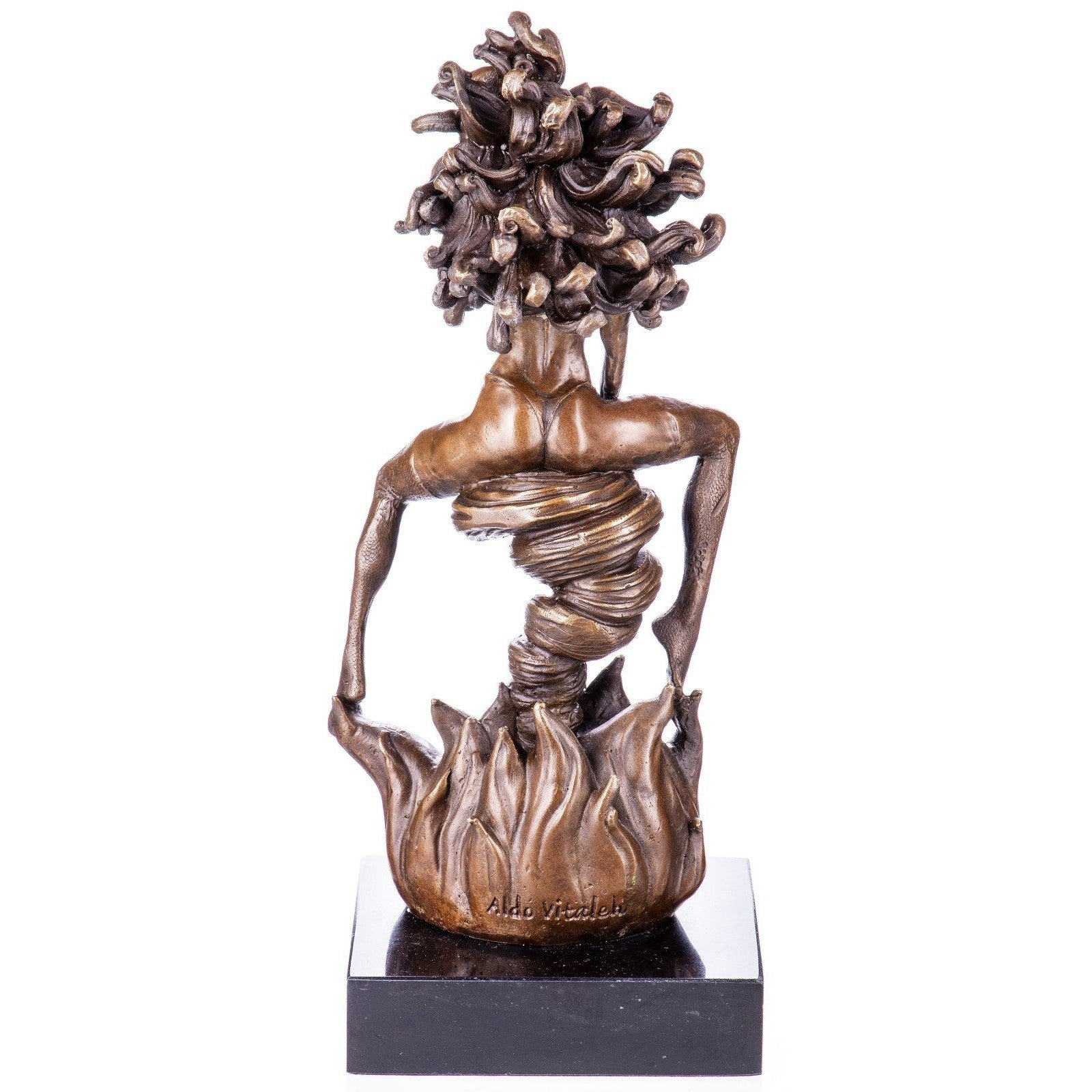 Bronze Sculpture of a Woman Rising from Flames, Mythology & Deity Scul