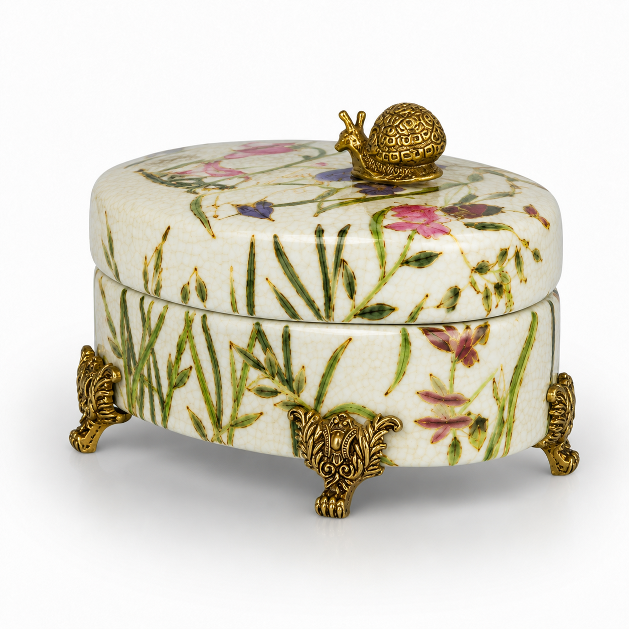 Floral Porcelain Jewelry Box | Handcrafted Porcelain Decor