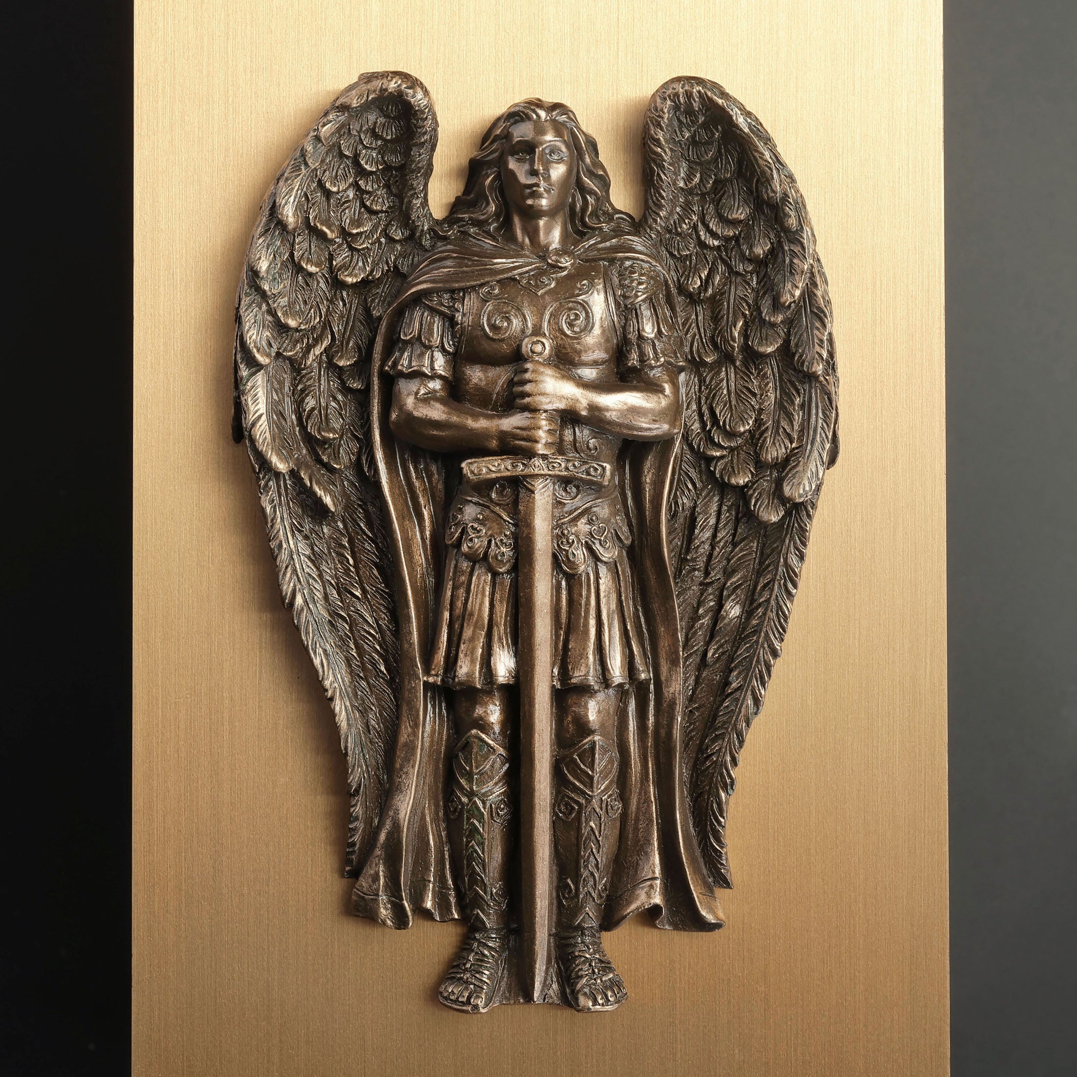Archangel Saint Michael Ceremonial Bronze Urn