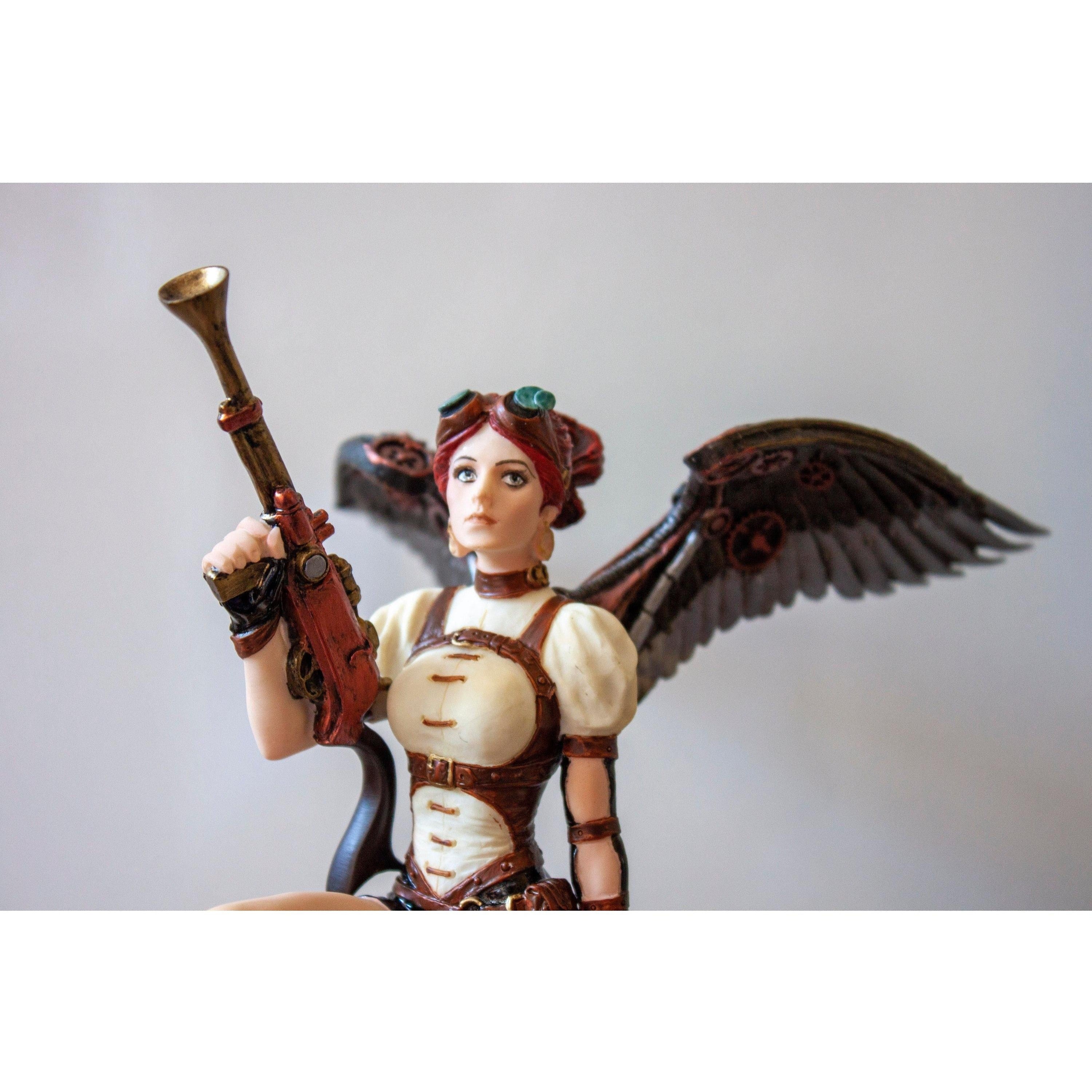 Cherry Haired Armed Aviator Angel On Aircraft, Mythology & Deity Sculp