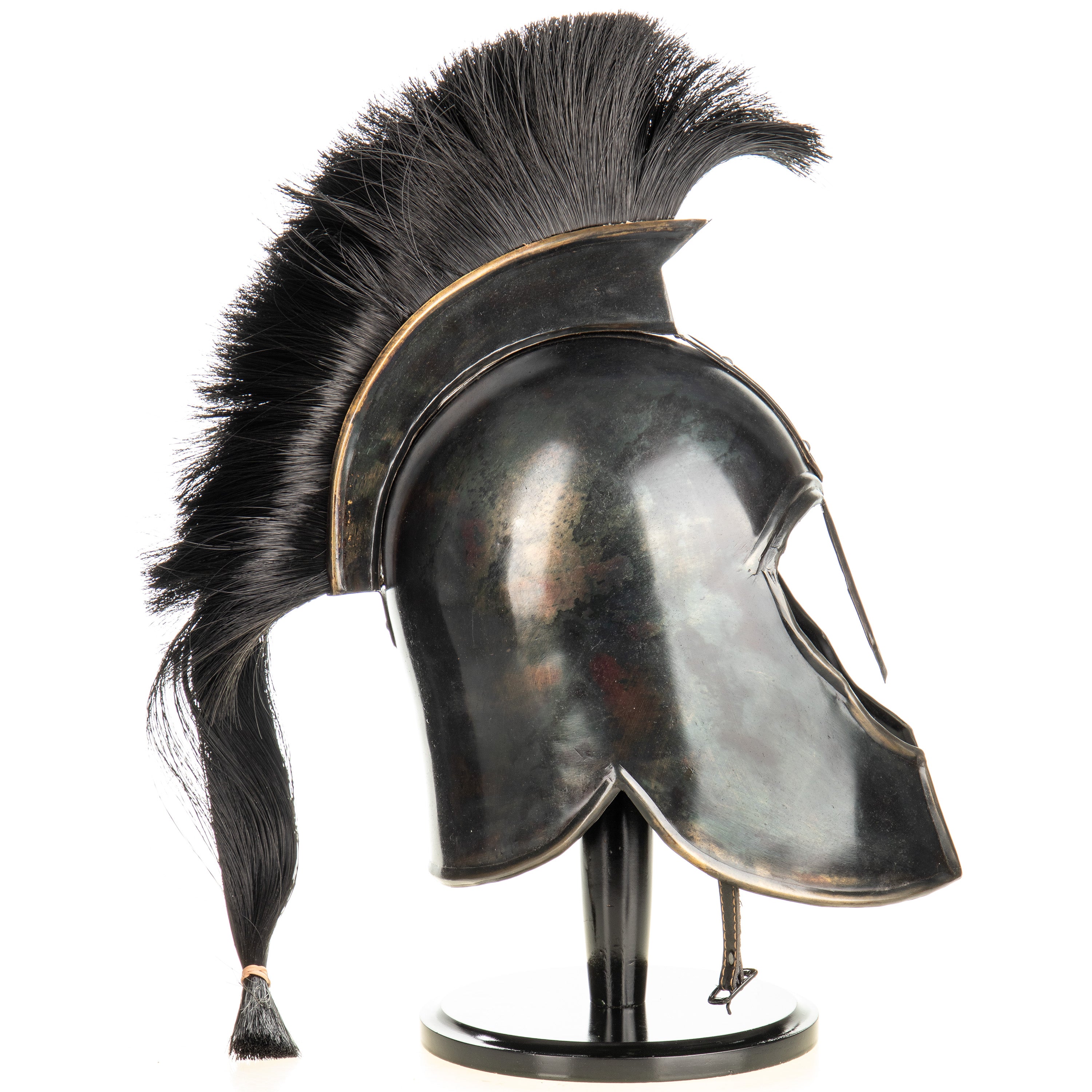 Knight Helmet on Wooden Stand – Medieval Armour Replica