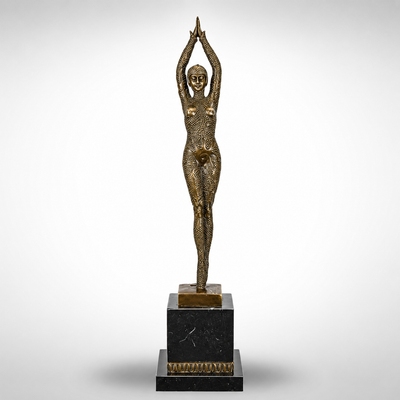Bronze Sculpture of a Woman in "Starfish" Pose – Modern Figurative Art