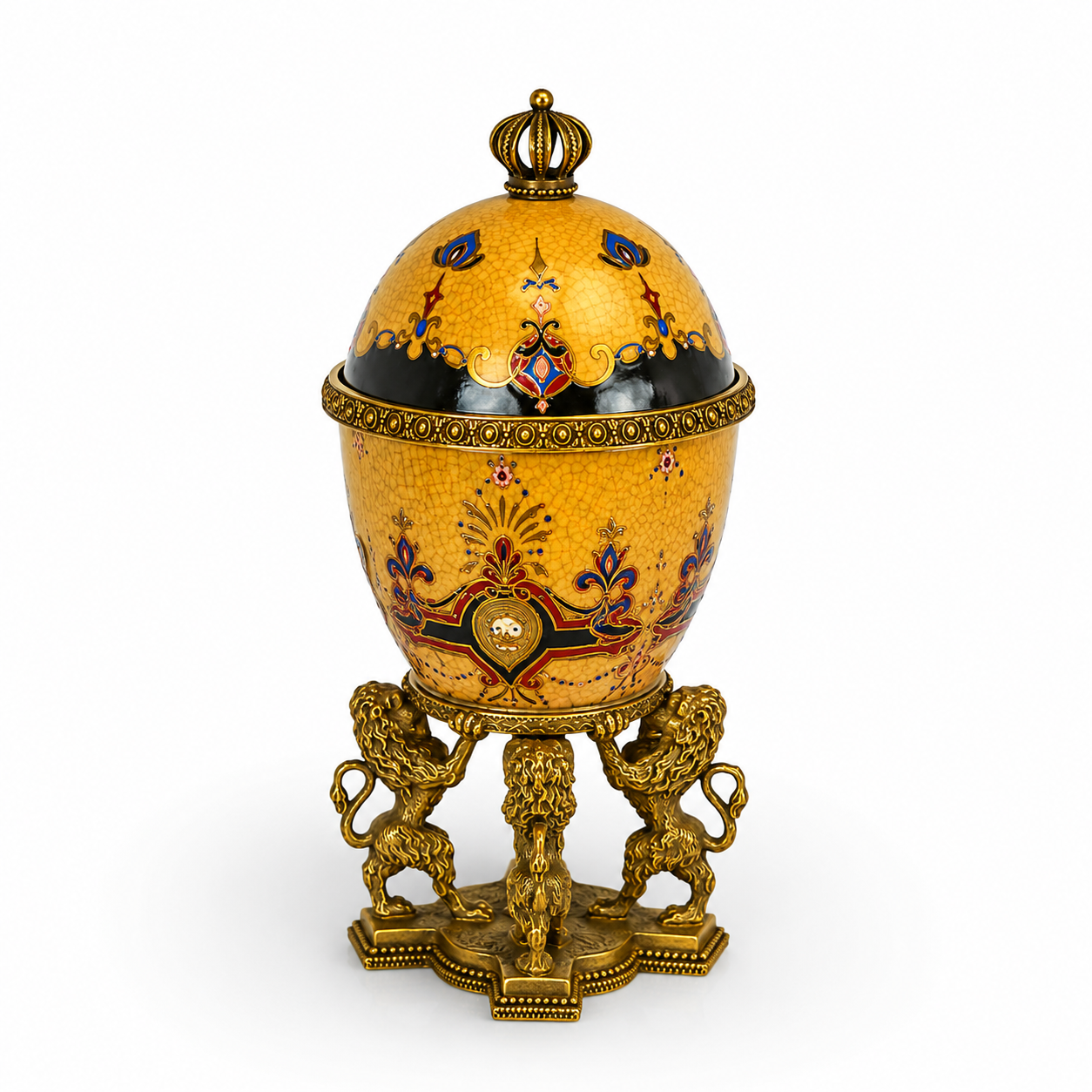 Rococo Imperial Egg Box | Handcrafted Brass Decor