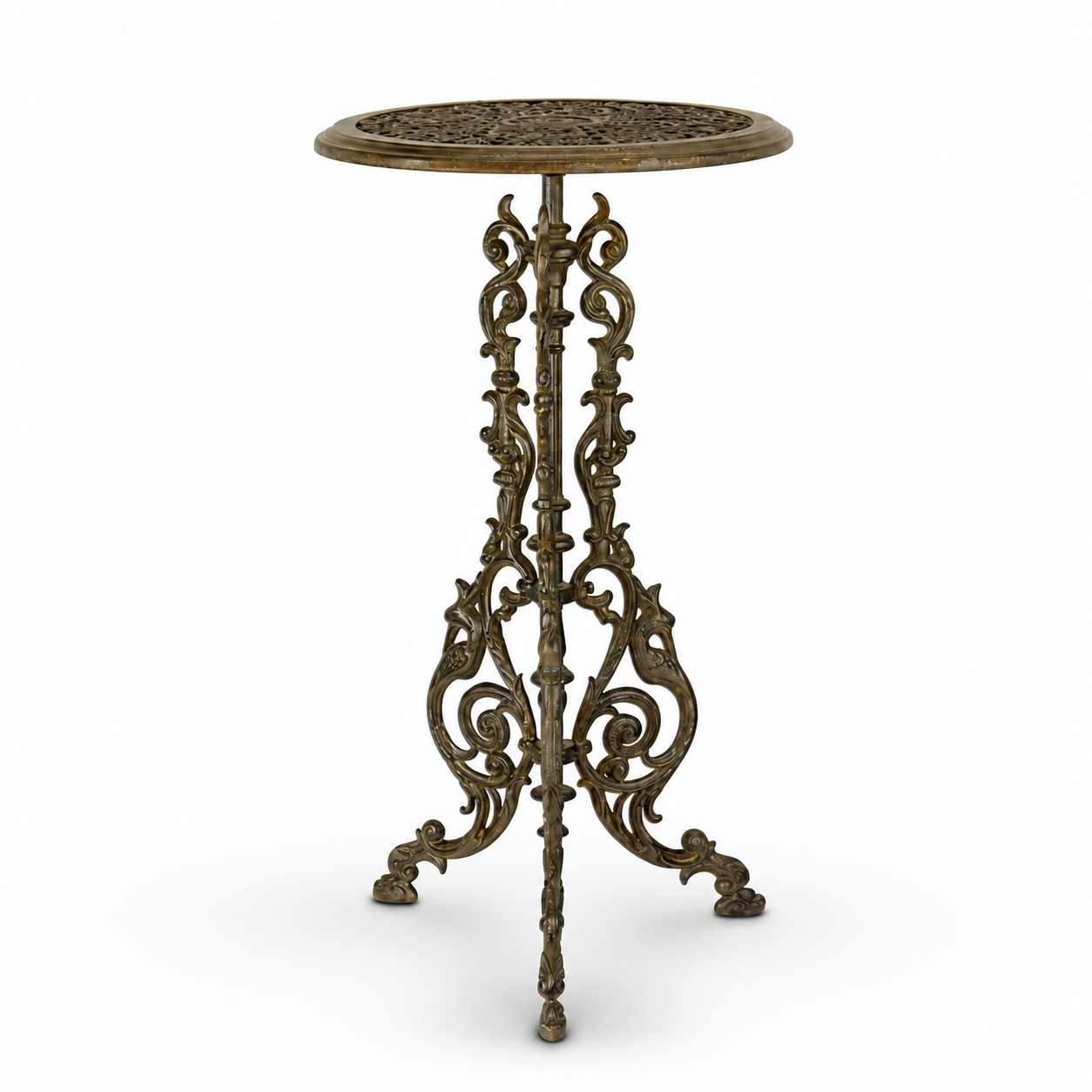 Ornate Pedestal Side Table | Handcrafted Brass Decor | Gift Idea