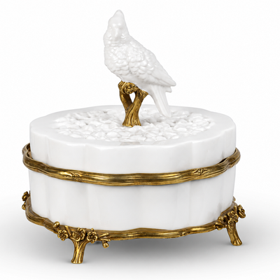 Bird Trinket Box | Handcrafted Porcelain Decor | Unique Home Accent