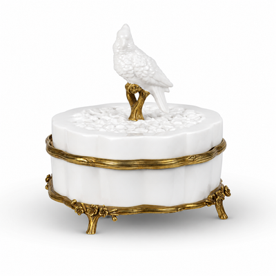 Bird Trinket Box | Handcrafted Porcelain Decor | Unique Home Accent