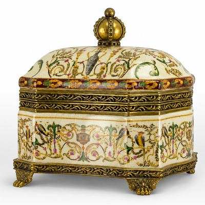 Rococo Floral Trinket Box | Handcrafted Porcelain Decor