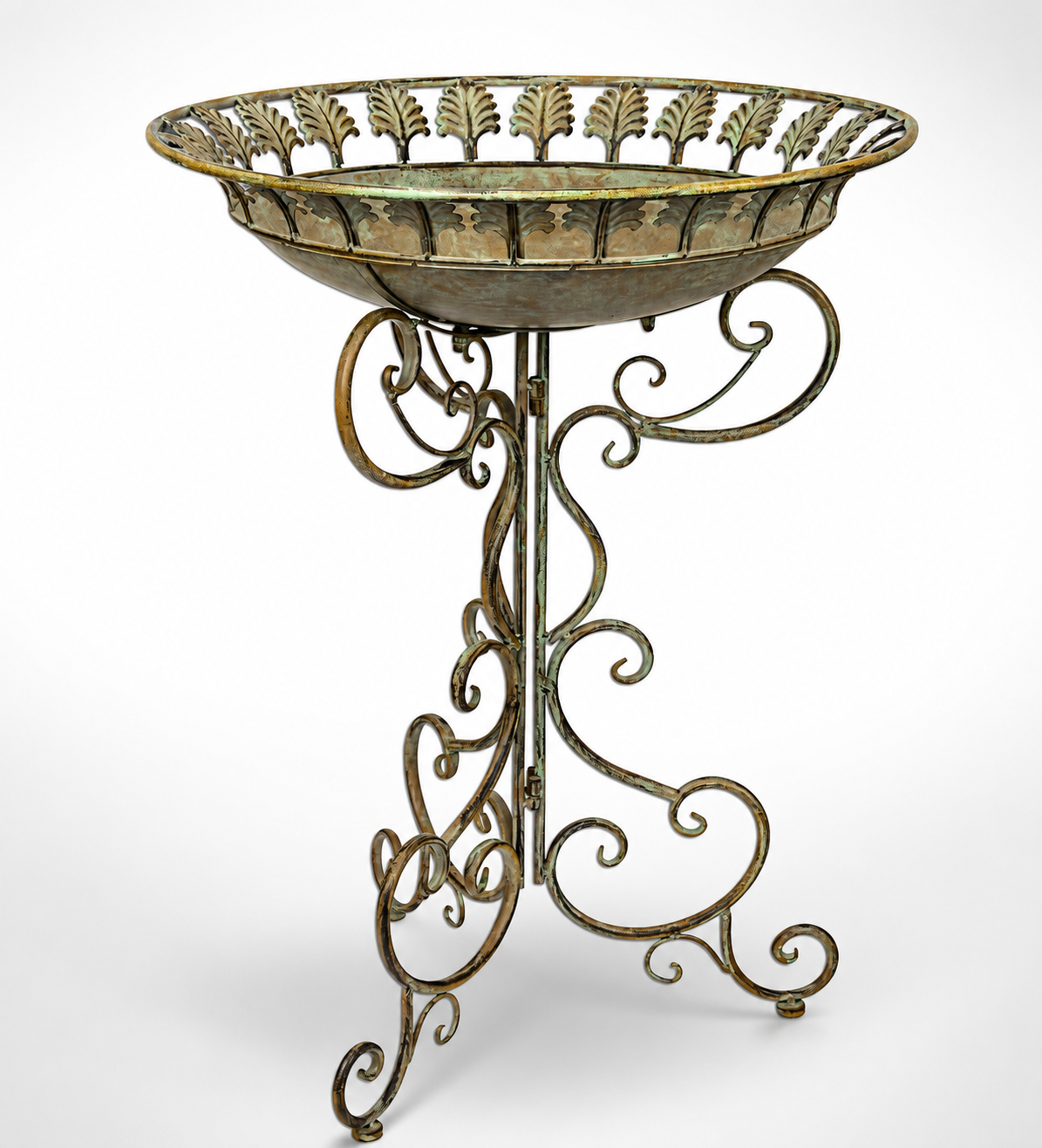 Freestanding Iron Bird Bath | Animal Sculptures | Home Decor