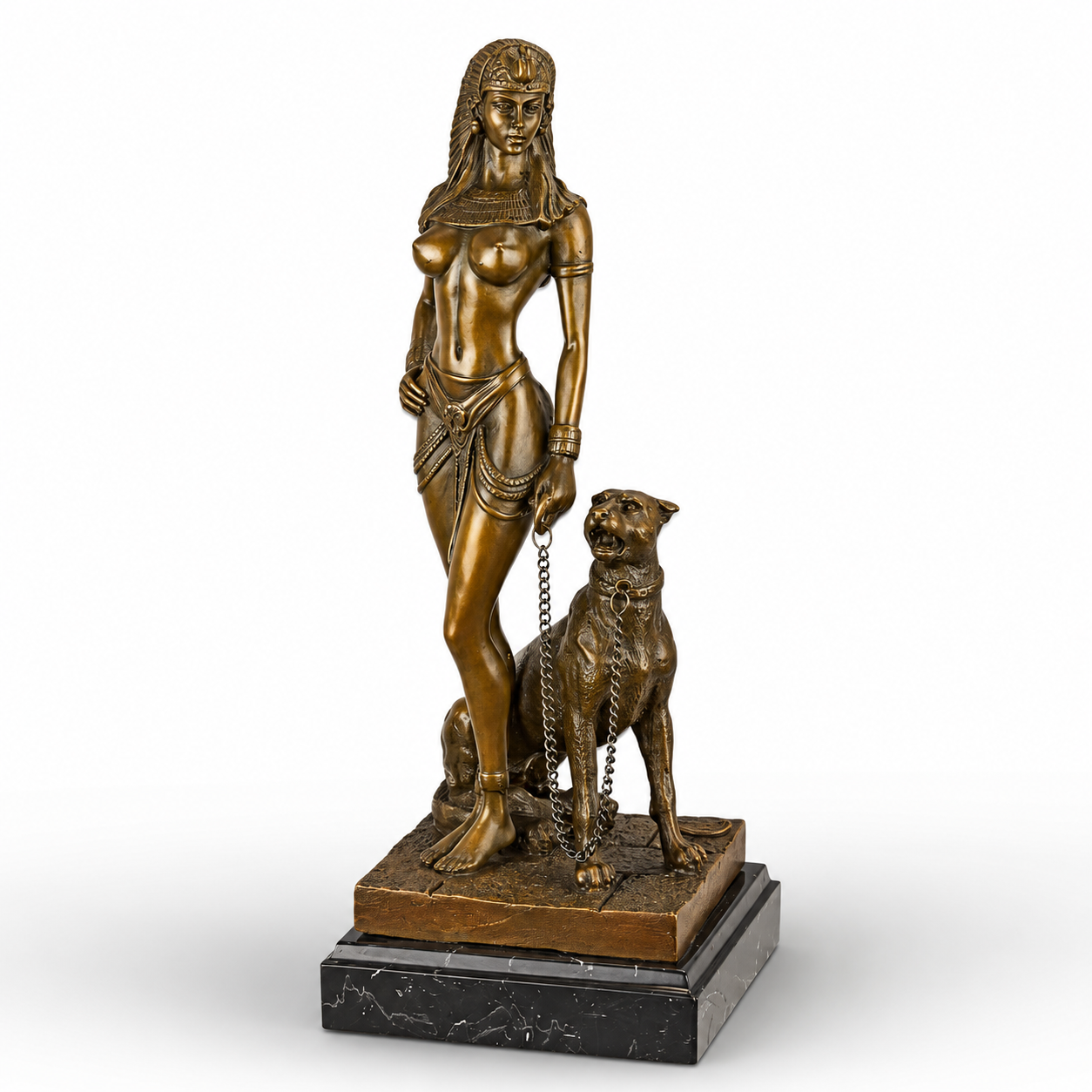 Cleopatra with Panther | Animal Sculptures | Home Decor