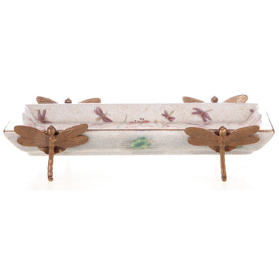 Dragonfly-Themed Rectangular Porcelain Tray | Vases & Bowls