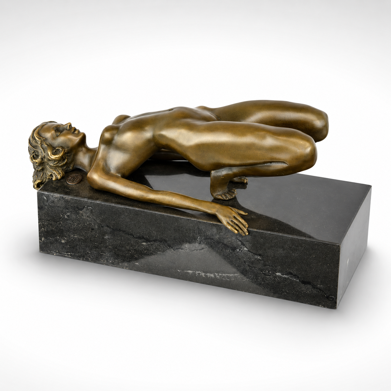 Reclining Nude Female Sculpture | Handcrafted Bronze Decor