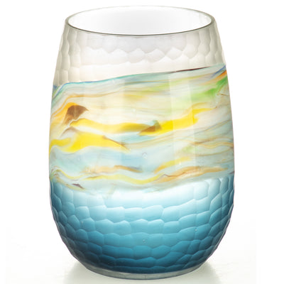 Hand-cut glass vase | Handcrafted Glass Decor | Unique Home Accent