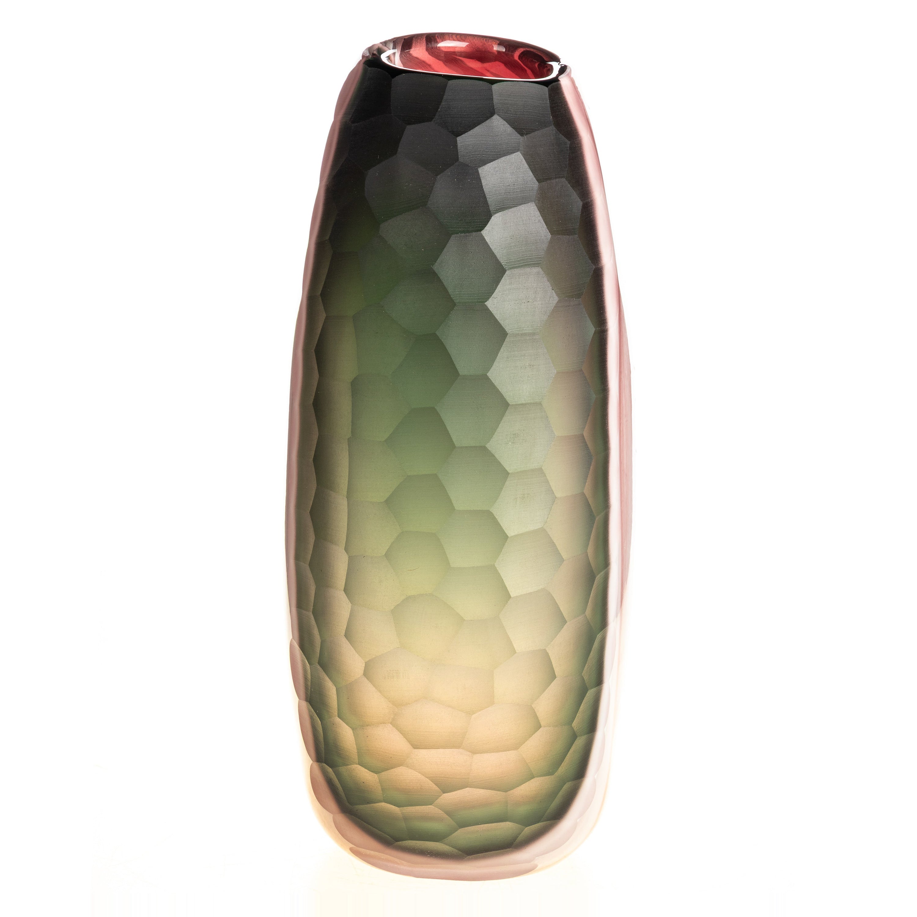 Hand-cut glass vase | Handcrafted Glass Decor | Unique Home Accent