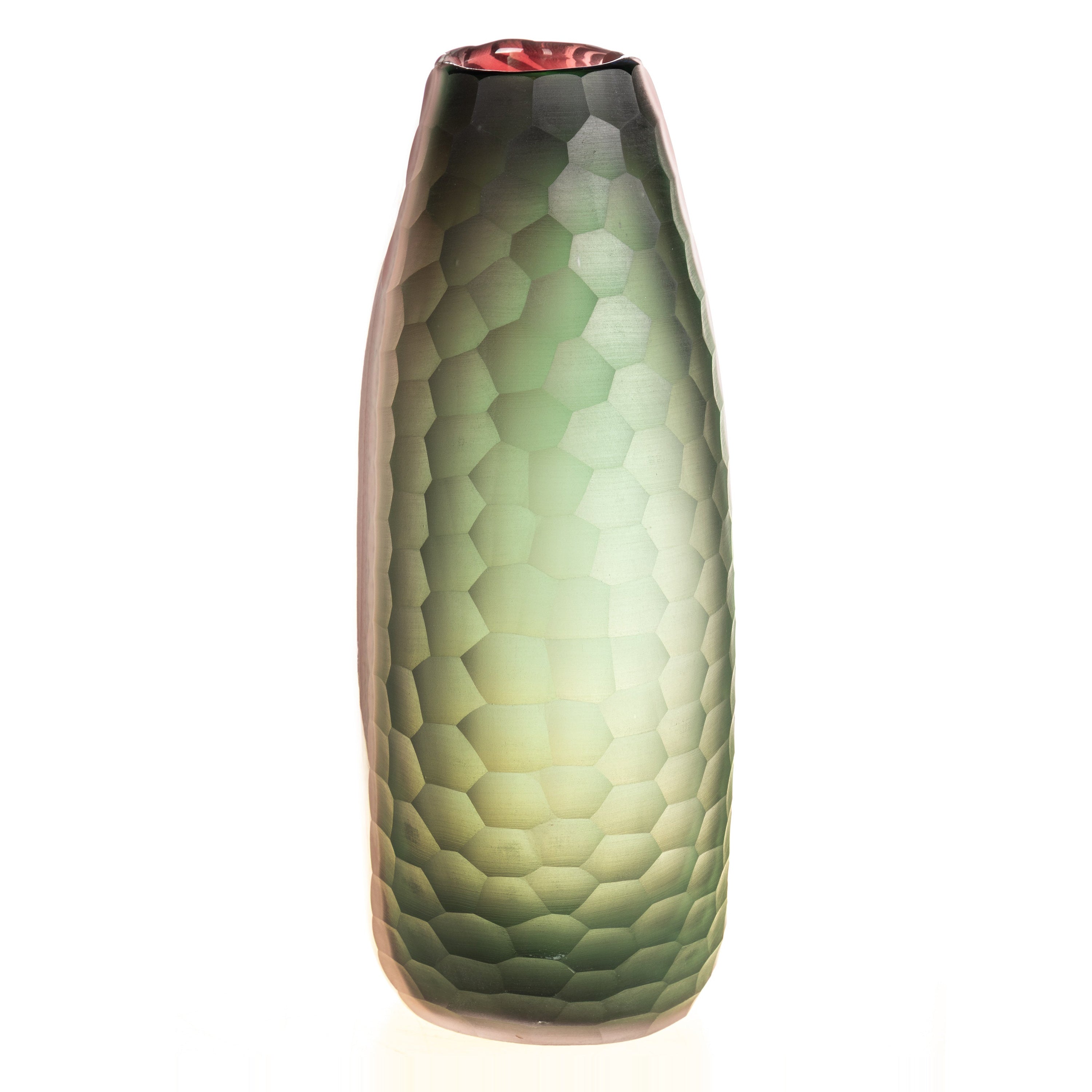Hand-cut glass vase | Handcrafted Glass Decor | Unique Home Accent