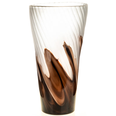 Hand-cut glass vase | Handcrafted Glass Decor | Unique Home Accent