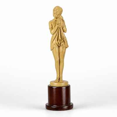 Wooden Sculpture of the Sad Girl | Handcrafted Wood Decor