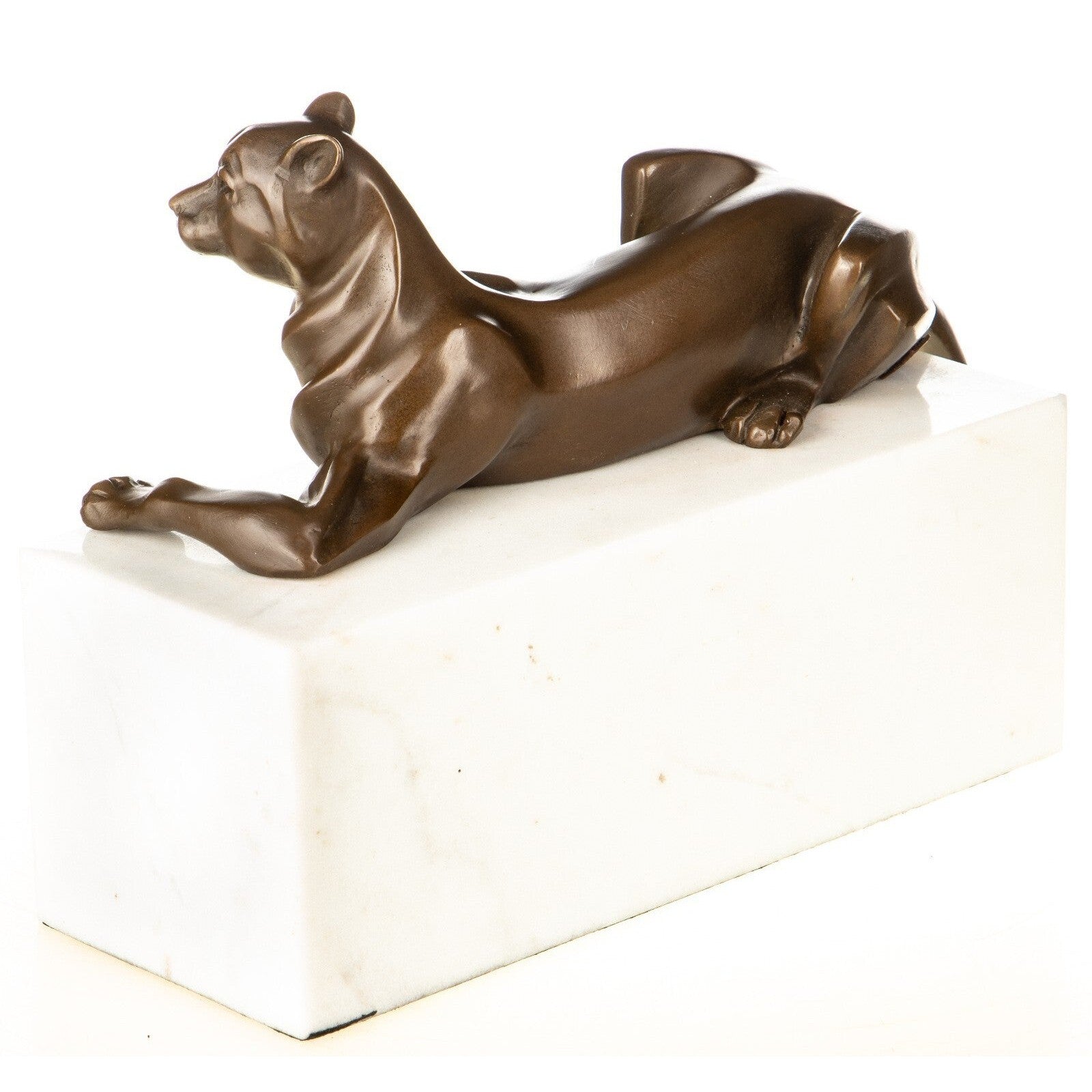 Elegant Bronze Panther Sculpture | Modern Animal Decor | Gift Idea