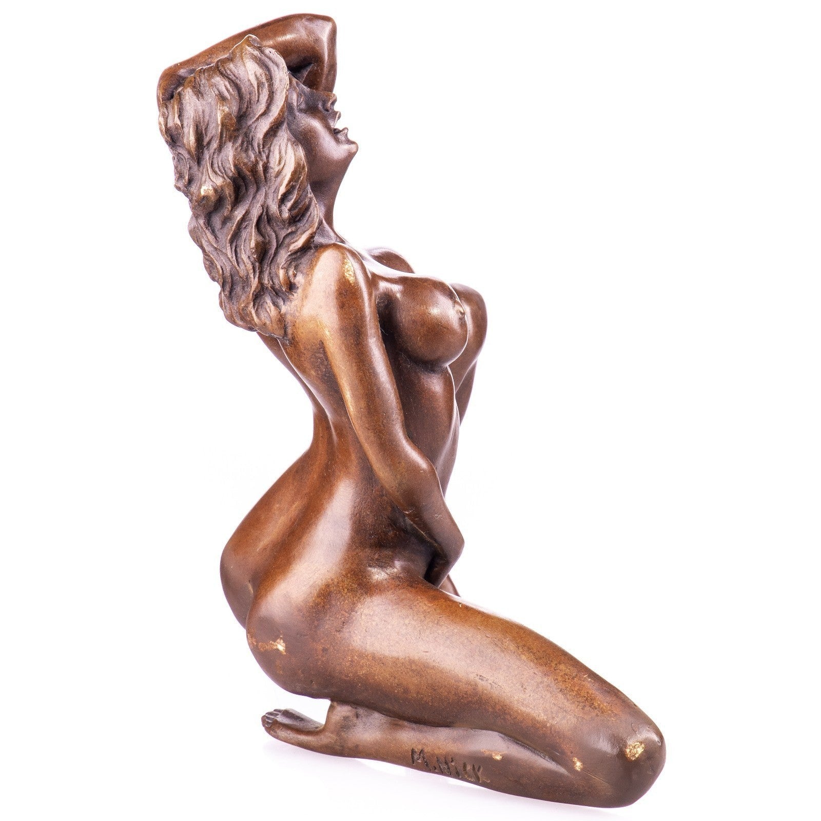 Erotic Nude Woman Expressive Bronze Figurative Sculpture