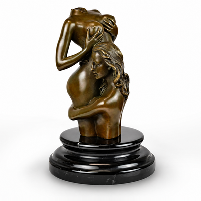 Erotic Bronze Sculpture of Two Females | Handcrafted Bronze Decor