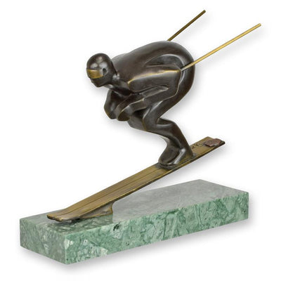 Skier Bronze Sculpture