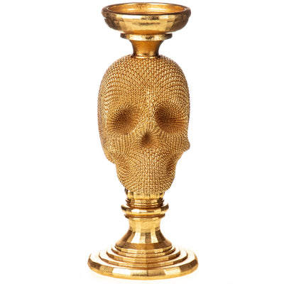 Polyresin figure candlestick skull | Handcrafted Resin Decor
