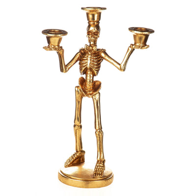 Polyresin figure candlestick skeleton | Handcrafted Resin Decor