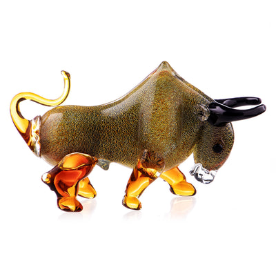Murano style glass bull | Handcrafted Glass Decor | Unique Home Accent