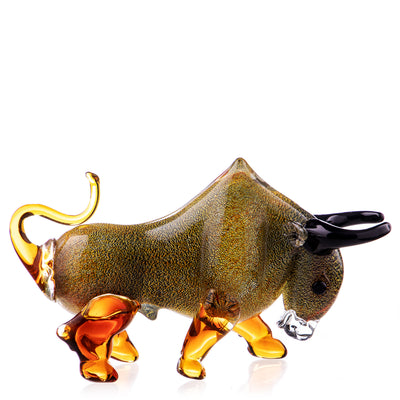 Murano style glass bull | Handcrafted Glass Decor | Unique Home Accent