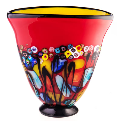 Murano style glass vase | Handcrafted Glass Decor | Unique Home Accent