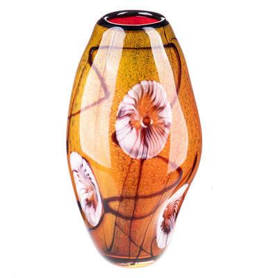 Murano style glass vase | Handcrafted Glass Decor | Unique Home Accent