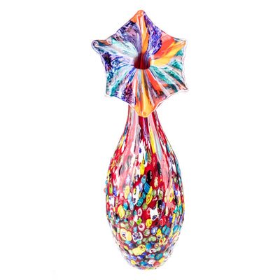 Murano Style Glass Vase – Slim Tall Art Glass