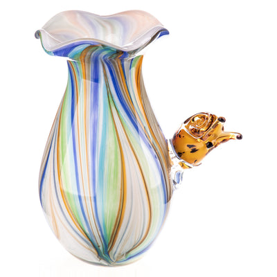 Murano style glass vase with snail | Handcrafted Glass Decor