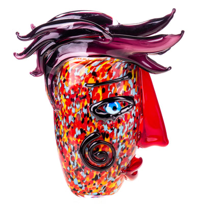 Murano style glass face vase | Handcrafted Glass Decor | Unique Home