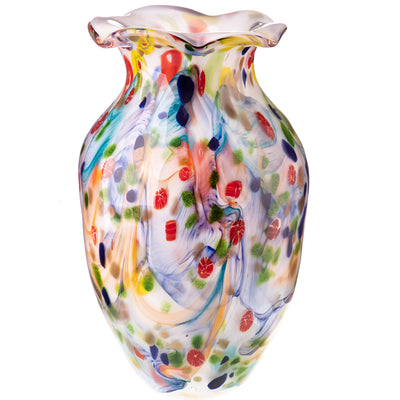 Murano style glass vase | Handcrafted Glass Decor | Unique Home Accent