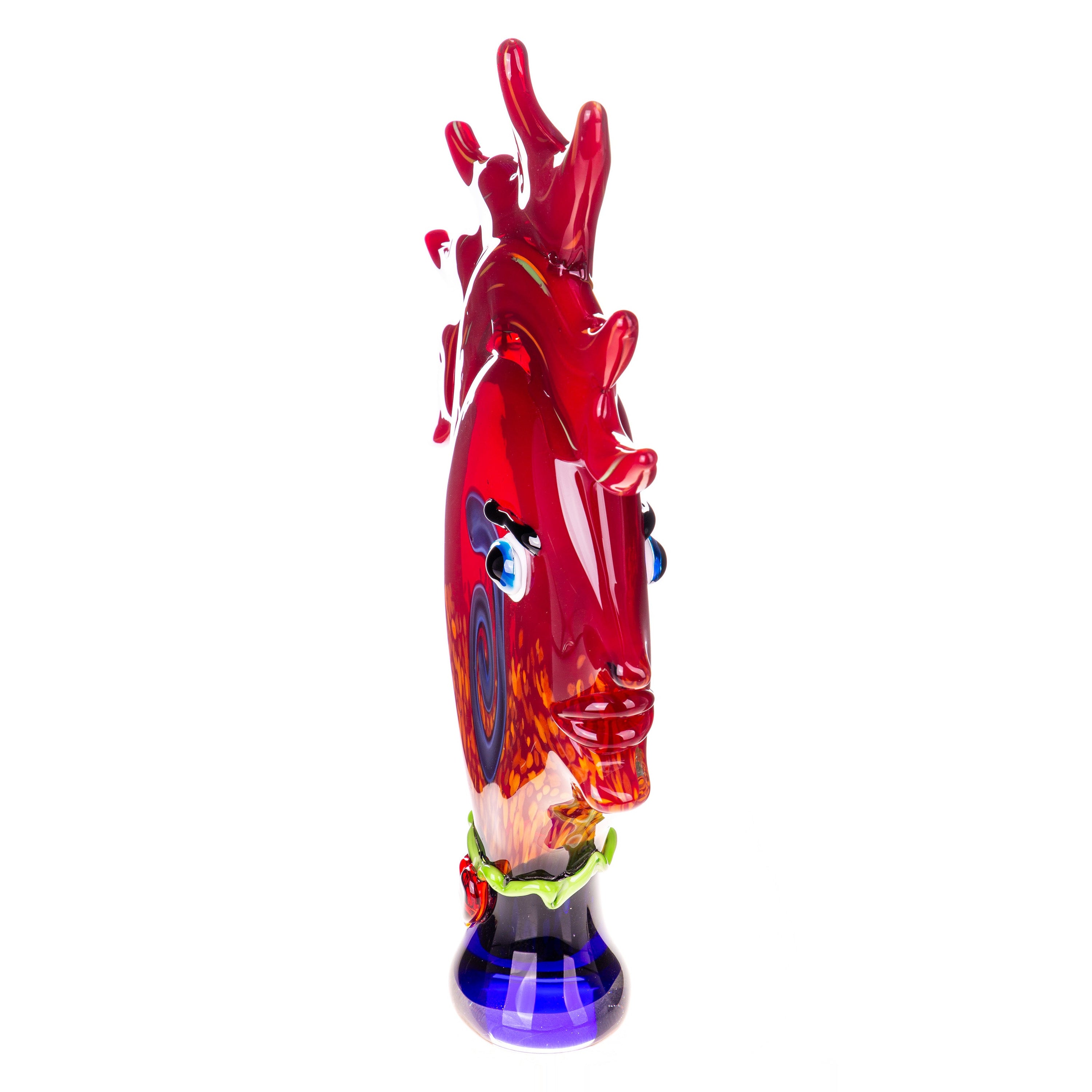 Murano style glass sculpture face | Handcrafted Glass Decor