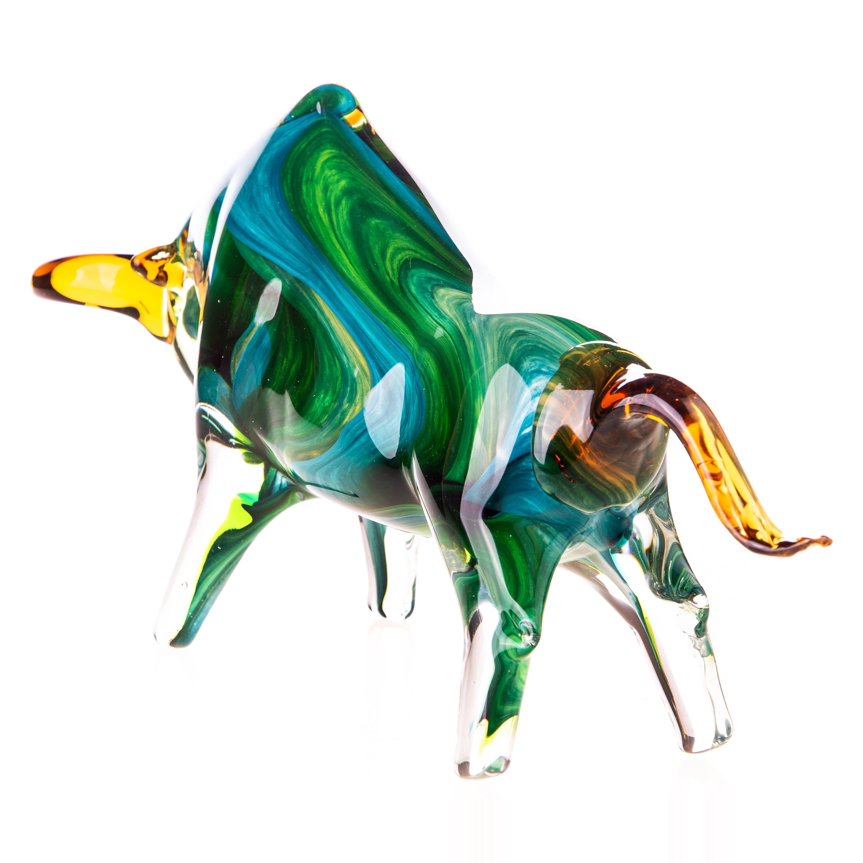Murano style glass bull | Handcrafted Glass Decor | Unique Home Accent