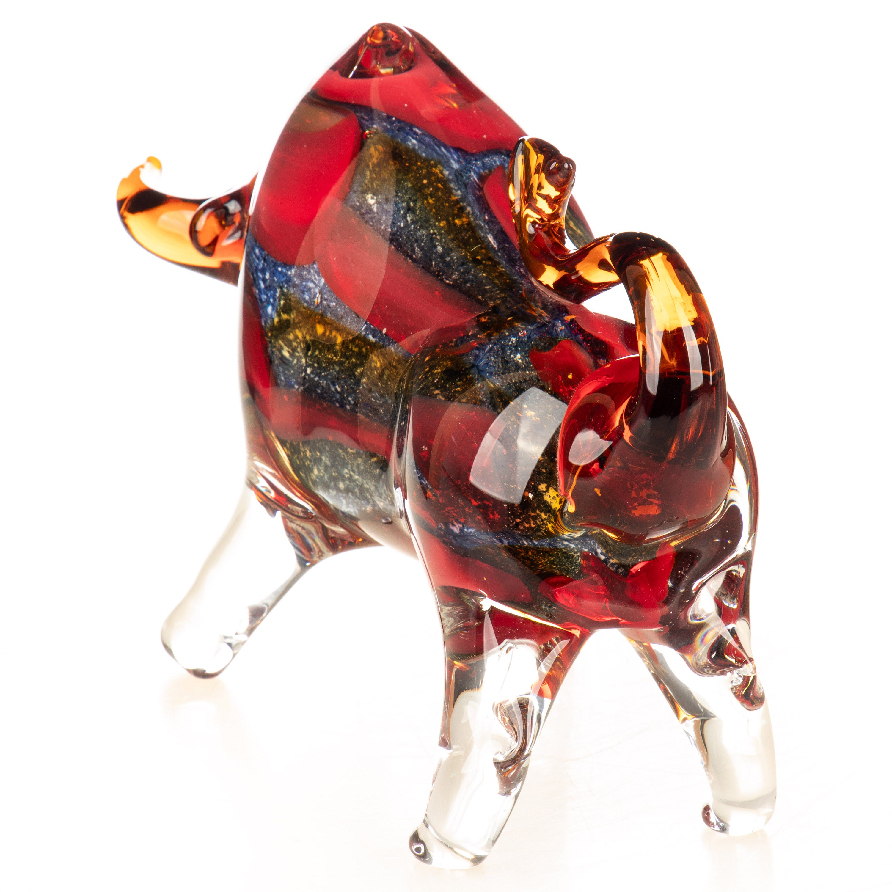 Murano Style Glass Bull Figurine