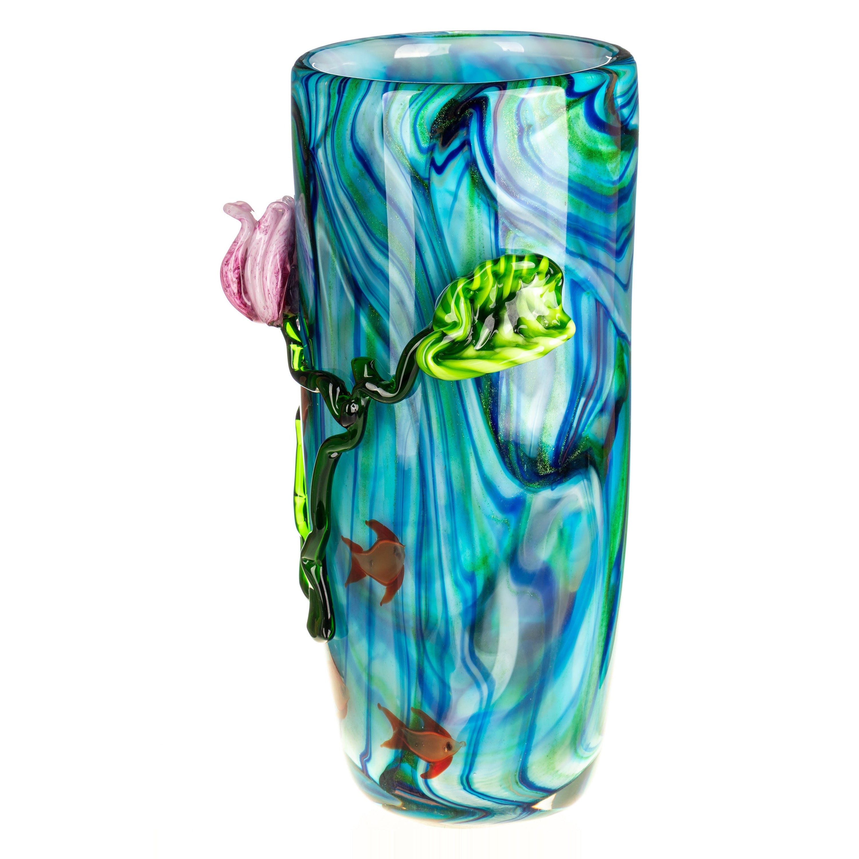 Murano style glass vase | Handcrafted Glass Decor | Unique Home Accent