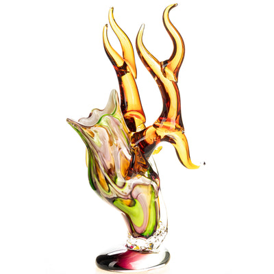Murano style glass vase deer head | Handcrafted Glass Decor