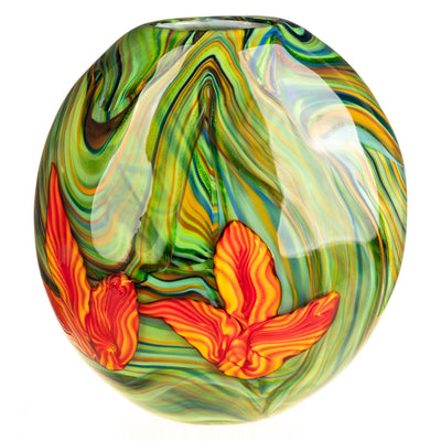 Murano style glass vase | Handcrafted Glass Decor | Unique Home Accent