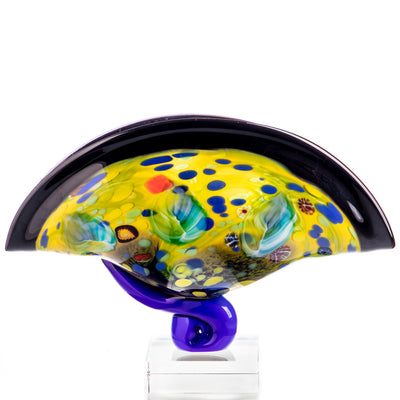 Murano style glass bowl | Handcrafted Glass Decor | Unique Home Accent