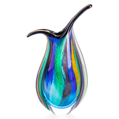 Murano style glass vase | Handcrafted Glass Decor | Unique Home Accent
