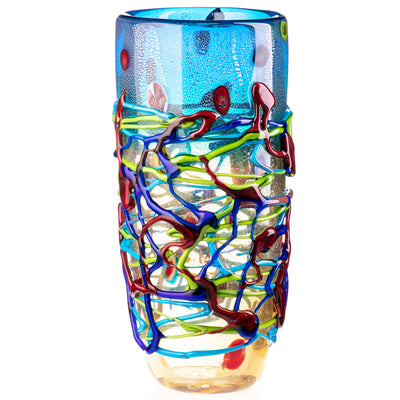 Murano style glass vase | Handcrafted Glass Decor | Unique Home Accent