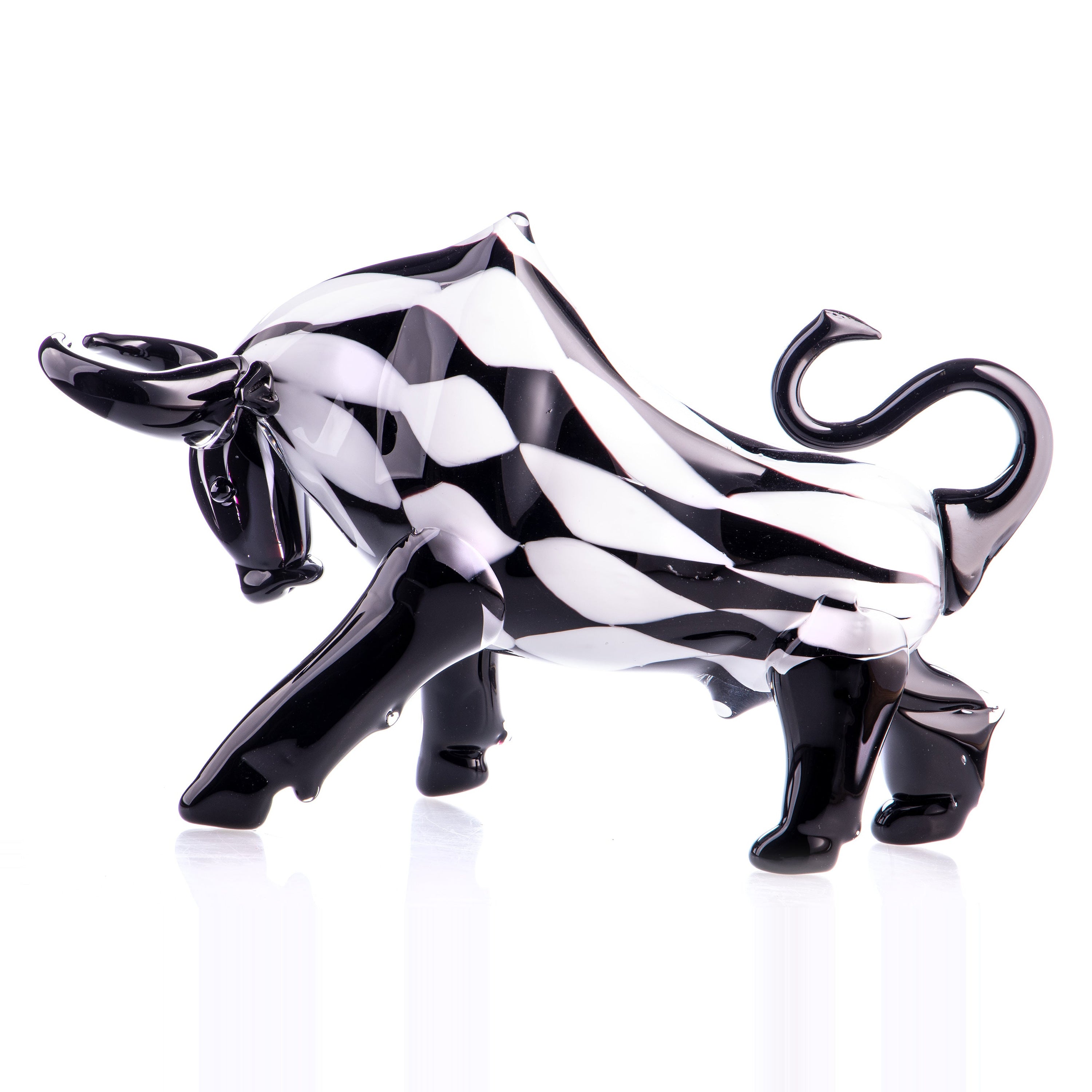 Murano style glass bull | Handcrafted Glass Decor | Unique Home Accent