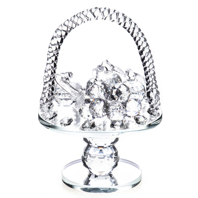 Crystal fruit basket | Handcrafted Glass Decor | Unique Home Accent