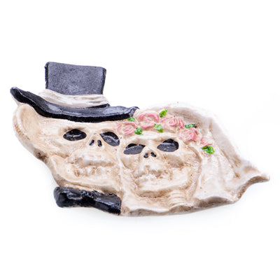 Cast iron bowl skeleton wedding couple | Handcrafted Cast Iron Decor