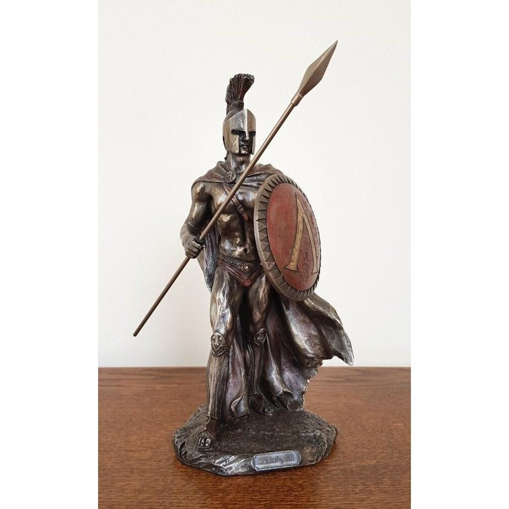 Greek Spartan King Leonidas Statue Sculpture Figure Bronze Finish